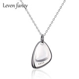 925 Silver Necklace Rhombus Pendant Depression Pit Fine Jewelry