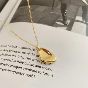 925 Silver Necklace Rhombus Pendant Depression Pit Fine Jewelry