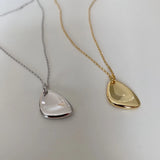925 Silver Necklace Rhombus Pendant Depression Pit Fine Jewelry