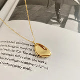 925 Silver Necklace Rhombus Pendant Depression Pit Fine Jewelry