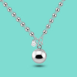 925 Sterling Silver Necklace Ethnic The Bell Pendant Beads Necklace