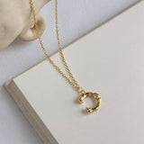 Sterling Silver European American Letter Pendant Necklace Women Jewelry