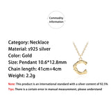 Sterling Silver European American Letter Pendant Necklace Women Jewelry