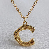 Sterling Silver European American Letter Pendant Necklace Women Jewelry