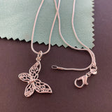 925 Silver Butterfly Pendant Necklace Women Charm Jewelry