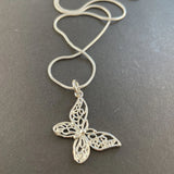 925 Silver Butterfly Pendant Necklace Women Charm Jewelry