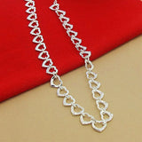 925 Sterling Silver Necklace Small Heart Charm Women Birthday Gift