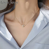 925 Silver Flower Pendant Necklace for Women 18k Zircon Shell Fine Jewelry