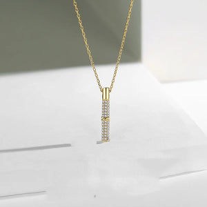 925 Silver Necklace with Flash Diamond Pendant