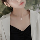 925 Silver Necklace with Flash Diamond Pendant