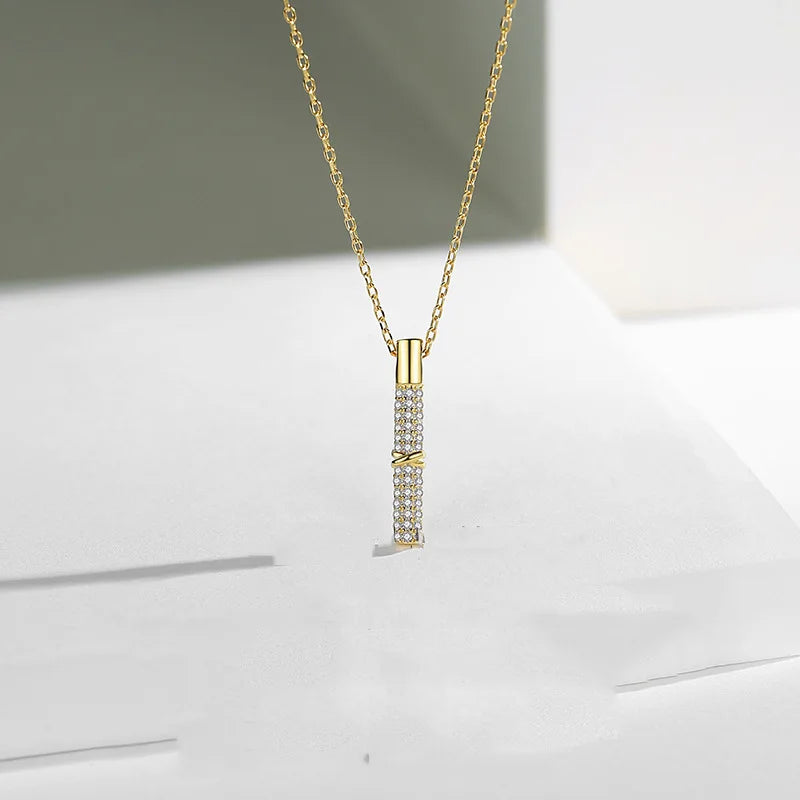 925 Silver Necklace with Flash Diamond Pendant