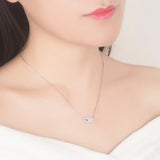 925 Silver Flowers-Evil Eye-Palm Hand Choker Women Greek Protection Jewelry