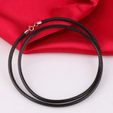 925 Silver Necklace Unisex Leather Basic Jewelry 3MM50CM