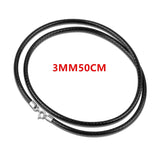 925 Silver Necklace Unisex Leather Basic Jewelry 3MM50CM