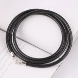 925 Silver Necklace Unisex Leather Basic Jewelry 3MM50CM