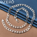 925 Silver Necklace Men 16/18/20/22/24 Inch 8MM Chain Wedding Engagement Charm
