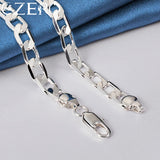 925 Silver Necklace Men 16/18/20/22/24 Inch 8MM Chain Wedding Engagement Charm