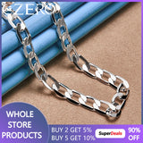 925 Silver Necklace Men 16/18/20/22/24 Inch 8MM Chain Wedding Engagement Charm