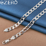 925 Silver Necklace Men 16/18/20/22/24 Inch 8MM Chain Wedding Engagement Charm