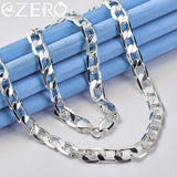 925 Silver Necklace Men 16/18/20/22/24 Inch 8MM Chain Wedding Engagement Charm