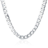 925 Sterling Silver Necklace For Men's 8MM Chain
