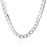 925 Sterling Silver Men's Necklace 8MM Chain Wedding Christmas