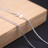 925 Silver Necklace Women 1.2mm Snake Chain 18in Length