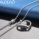 925 Silver Necklace Women 18-30 Inch Chain Zircon Heart Pendant