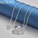 925 Silver Necklace Women 18-30 Inch Chain Zircon Heart Pendant