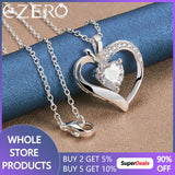 925 Silver Necklace Women 18-30 Inch Chain Zircon Heart Pendant