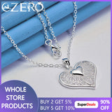 925 Silver Heart Pendant Necklace 18-30 Inch Chain
