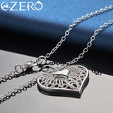 925 Silver Heart Pendant Necklace 18-30 Inch Chain