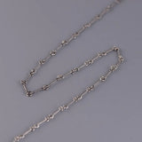 925 Silver Bamboo Link Chain Necklace Unisex Jewelry