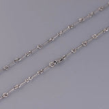 925 Silver Bamboo Link Chain Necklace Unisex Jewelry