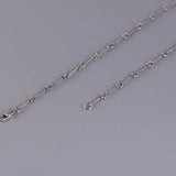 925 Silver Bamboo Link Chain Necklace Unisex Jewelry