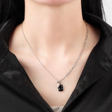 925 Silver Necklace Stone Tassel Chain Chocker