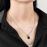 925 Silver Necklace Stone Tassel Chain Chocker