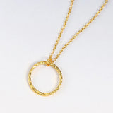 925 Silver Necklace Circle Pendant Choker EMNL013