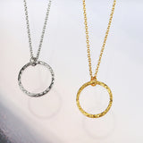 925 Silver Necklace Circle Pendant Choker EMNL013