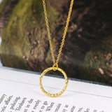 925 Silver Necklace Circle Pendant Choker EMNL013