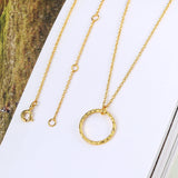 925 Silver Necklace Circle Pendant Choker EMNL013