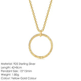 925 Silver Necklace Circle Pendant Choker EMNL013