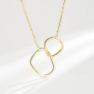 925 Silver Necklace Circle Shape Plated O Chain Choker Christmas Gift