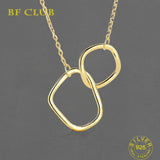 925 Silver Necklace Circle Shape Plated O Chain Choker Christmas Gift