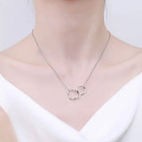 925 Silver Necklace Circle Shape Plated O Chain Choker Christmas Gift