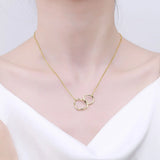 925 Silver Necklace Circle Shape Plated O Chain Choker Christmas Gift
