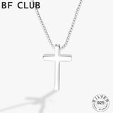 925 Silver Necklace Women Cross Chain Chocker Fine Jewelry