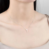 925 Silver Necklace Women Cross Chain Chocker Fine Jewelry