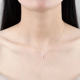 925 Silver Necklace Women Cross Chain Chocker Fine Jewelry