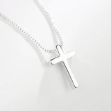 925 Silver Necklace Women Cross Chain Chocker Fine Jewelry